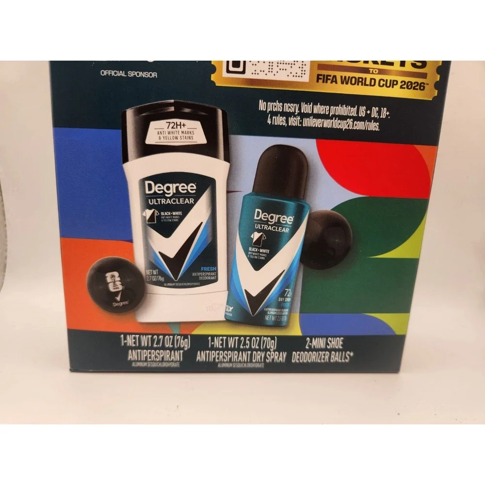 Degree Men UltraClear FIFA Gift Set Antiperspirant Deodorant Stick & Dry Spray +